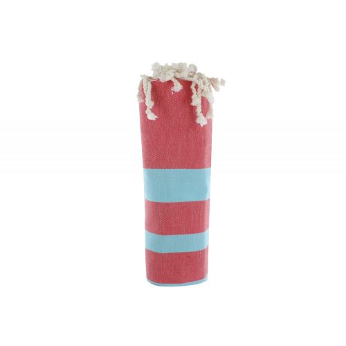 BIJOUX - Fouta Drap Plage et Hammam Coton Rayé Turquoise - LES POULETTES - Modalova