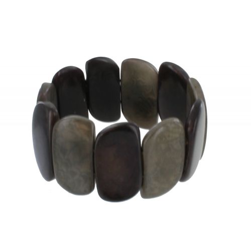 Bracelet Elastique Tagua et Noir - LES POULETTES BIJOUX - Modalova