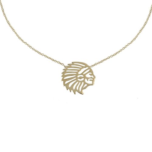 Collier Plaqué Or Tête d'Indien - LES POULETTES BIJOUX - Modalova