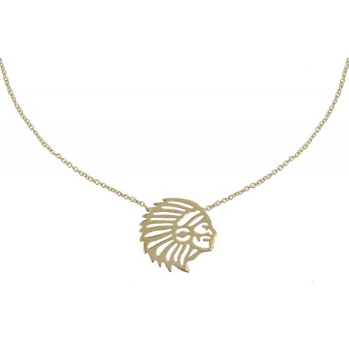 Collier Plaqué Or Tête d'Indien - LES POULETTES BIJOUX - Modalova