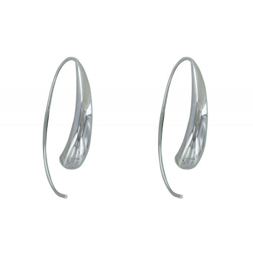 Boucles d'Oreilles Rhodié Créoles Croissant de Lune - LES POULETTES BIJOUX - Modalova
