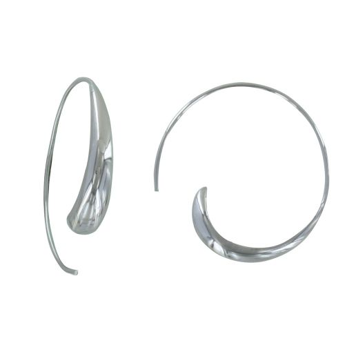 Boucles d'Oreilles Rhodié Créoles Croissant de Lune - LES POULETTES BIJOUX - Modalova