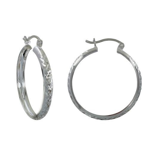 Boucles d'Oreilles Fines Créoles Facettées - LES POULETTES BIJOUX - Modalova