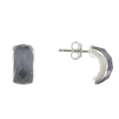 Boucles d'Oreilles Clous Demi-Lune et Oeil de Chat - LES POULETTES BIJOUX - Modalova