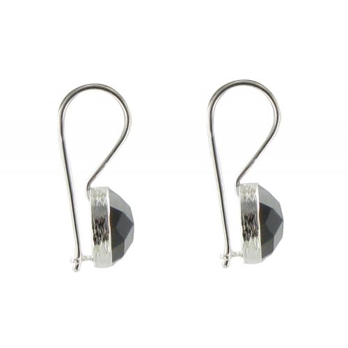 Boucles d'Oreilles Argent 925 Crochet et Onyx Facettée - LES POULETTES BIJOUX - Modalova