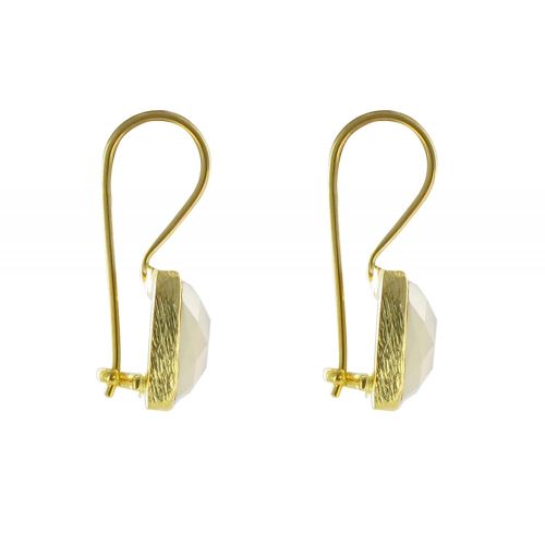 Boucles d'Oreilles Argent Doré Crochet Carré Facetté de Calcé - LES POULETTES BIJOUX - Modalova