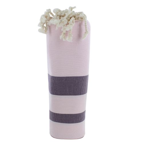BIJOUX - Fouta Drap Plage et Hammam Coton Rayé Prune - LES POULETTES - Modalova