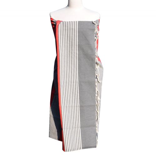 BIJOUX - V Fouta Drap Plage et Hammam Coton Couleur Rayé Rouge et - LES POULETTES - Modalova