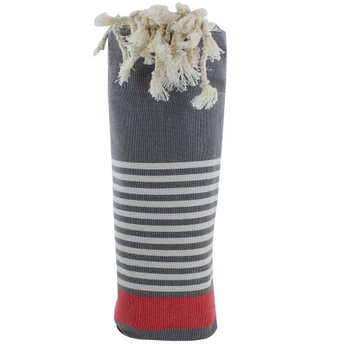 BIJOUX - V Fouta Drap Plage et Hammam Coton Couleur Rayé Rouge et - LES POULETTES - Modalova