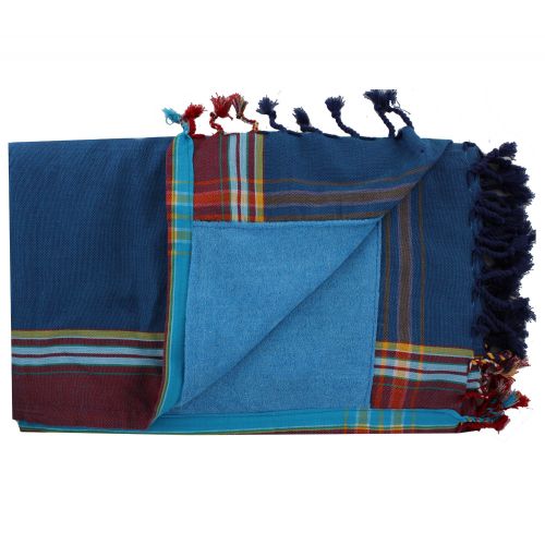 BIJOUX - Kikoy Serviette Plage Coton Couleur Pétrole Eponge Turqu - LES POULETTES - Modalova