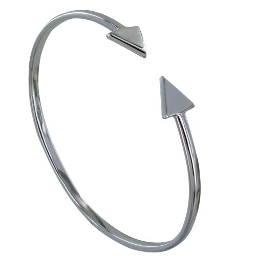 Bracelet Argent 925 Rhodié Jonc Double Flèche - LES POULETTES BIJOUX - Modalova