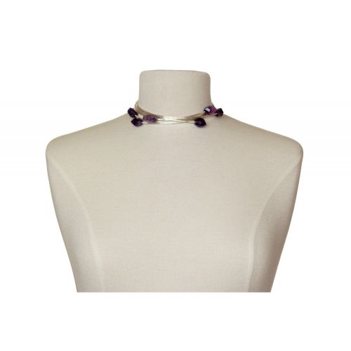 X Collier Ras de Cou Argent et ses Six Perles d'Améthyste - LES POULETTES BIJOUX - Modalova
