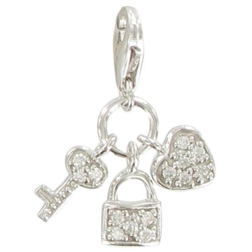 Charms 925 Secrets - Clé , Coeur et Cadenas - LES POULETTES BIJOUX - Modalova