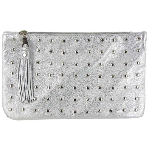 BIJOUX - V Pochette Sac Cuir Clouté Couleur é - LES POULETTES - Modalova