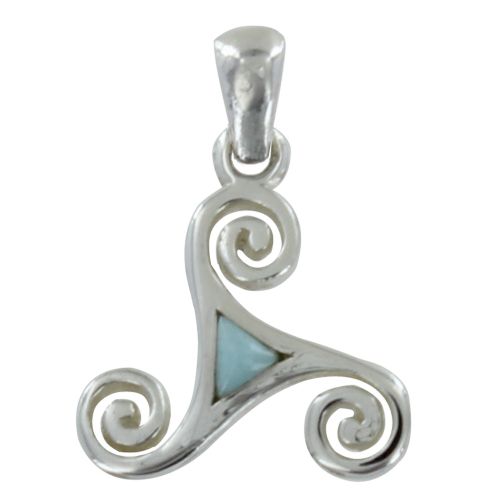 Pendentif Celte Triskel Argent et Larimar - LES POULETTES BIJOUX - Modalova