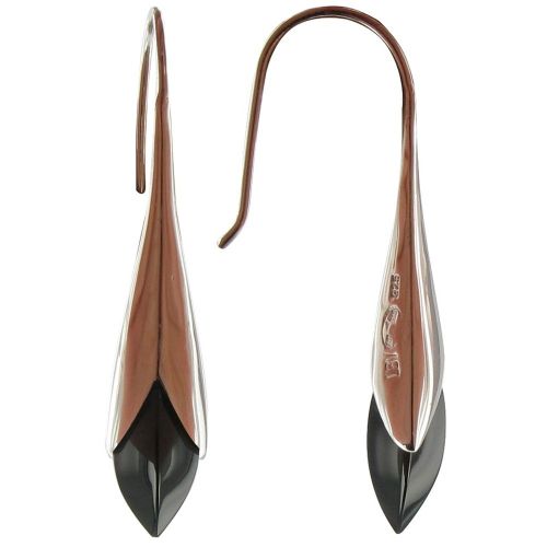V Boucles d'Oreilles Tulipe Argent et Onyx - LES POULETTES BIJOUX - Modalova