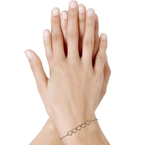 Bracelet Plaqué Cinq Petit Coeurs - LES POULETTES BIJOUX - Modalova