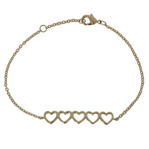 Bracelet Plaqué Cinq Petit Coeurs - LES POULETTES BIJOUX - Modalova