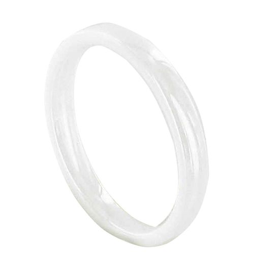 Bague Anneau de Céramique Blanche - 3mm - taille 58 - LES POULETTES BIJOUX - Modalova