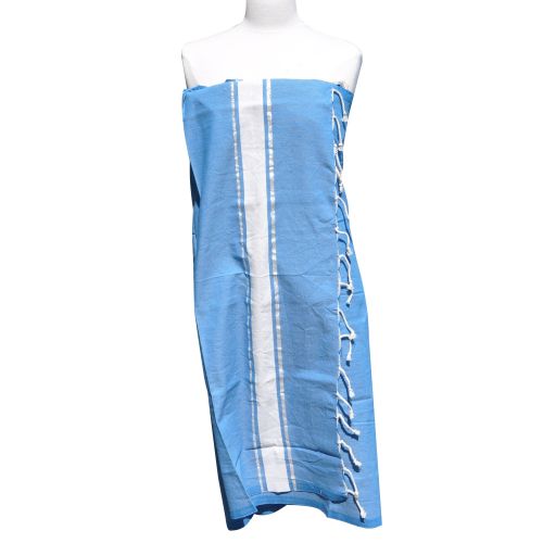 BIJOUX - Fouta Drap Plage et Hammam Coton Dur Rayé Blanc et Lurex - LES POULETTES - Modalova