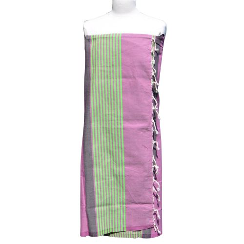 BIJOUX - Fouta Drap Plage et Hammam Coton Couleur Rayé Vert et - LES POULETTES - Modalova