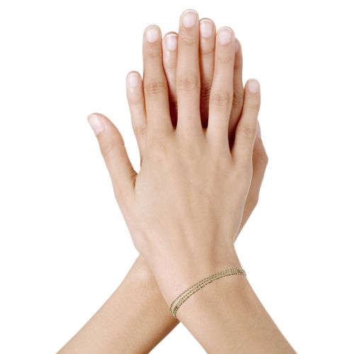 Bracelet Plaqué Trois Rangs et Perles à Facettes - LES POULETTES BIJOUX - Modalova