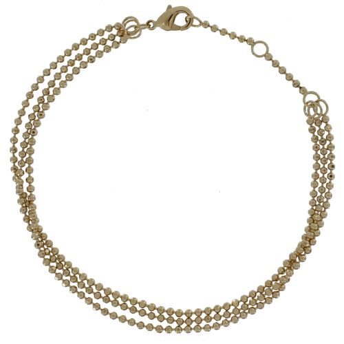 Bracelet Plaqué Trois Rangs et Perles à Facettes - LES POULETTES BIJOUX - Modalova