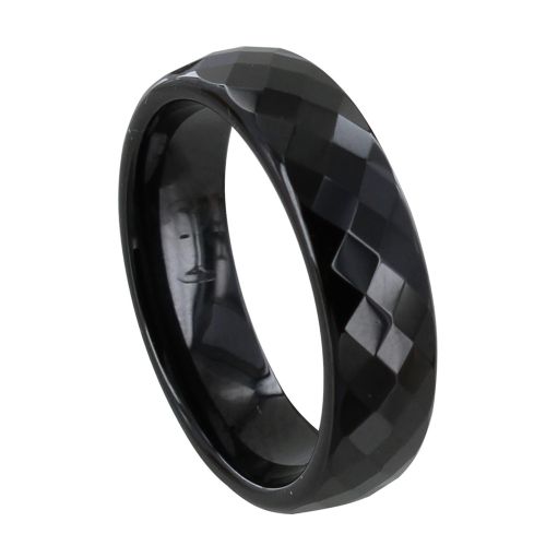 Bague Anneau Large Céramique Facettée - 6mm - taille 56 - LES POULETTES BIJOUX - Modalova