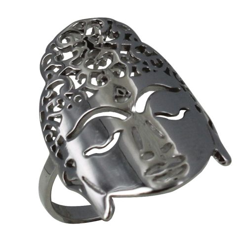 Bague Rhodié Bouddha - taille 56 - LES POULETTES BIJOUX - Modalova