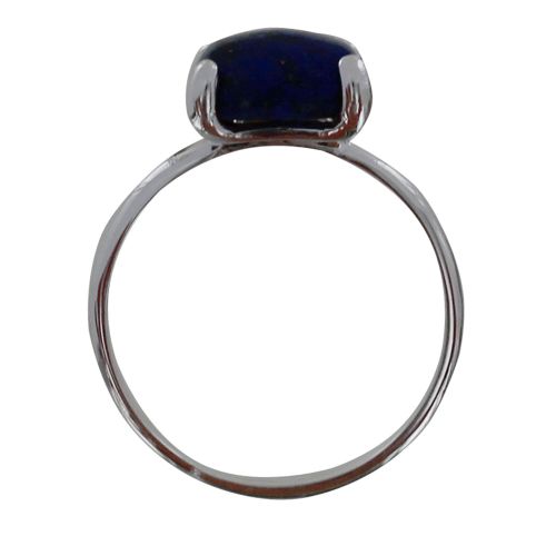 Bague Argent Pavé Carré de Lapis Lazuli - taille 60 - LES POULETTES BIJOUX - Modalova