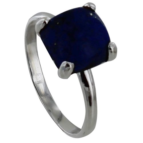 Bague Argent Pavé Carré de Lapis Lazuli - taille 60 - LES POULETTES BIJOUX - Modalova