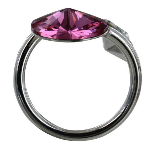 Bague Argent Orné de Cristal et Transparent - taille 56 - LES POULETTES BIJOUX - Modalova