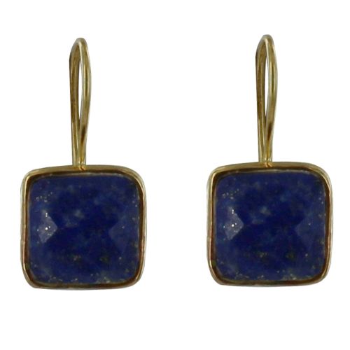 Boucles d'Oreilles Argent Doré Crochet Carré Facettée de Lapi - LES POULETTES BIJOUX - Modalova