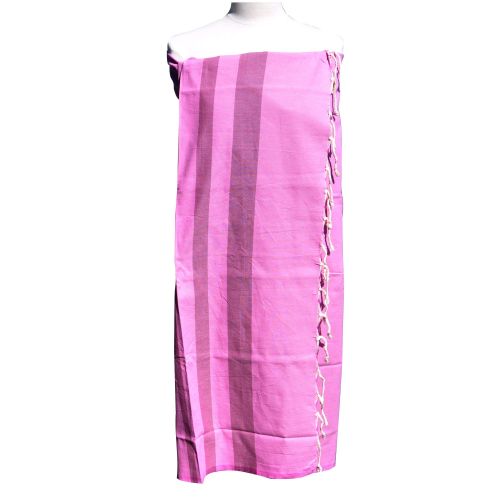 BIJOUX - V Fouta Drap Plage et Hammam Coton Lilas Rayé - LES POULETTES - Modalova