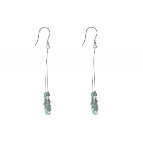 Boucles d'Oreilles Argent Anneaux de Perles de Verre et de La - LES POULETTES BIJOUX - Modalova