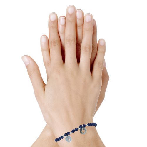 Bracelet Elastique Etoile et Soleil Argent Billes Cristal Ble - LES POULETTES BIJOUX - Modalova