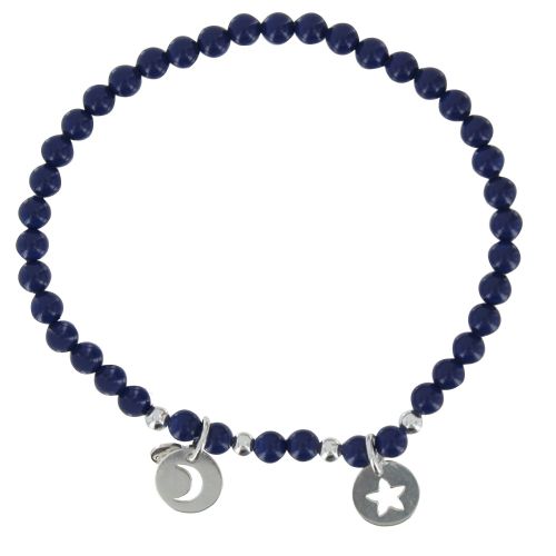 Bracelet Elastique Etoile et Soleil Argent Billes Cristal Ble - LES POULETTES BIJOUX - Modalova
