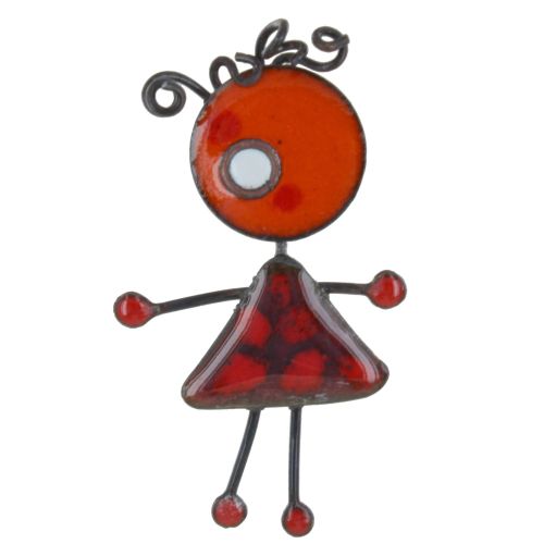 Broche Pin's Poupée émaillée à Pois Rouge - LES POULETTES BIJOUX - Modalova