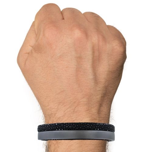 Bracelet Rhodium et Cuir - LES POULETTES BIJOUX - Modalova