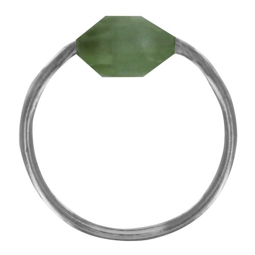 Bague Argent Carré de Prehnite Facetté - LES POULETTES BIJOUX - Modalova