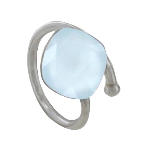Bague Argent Orné d'Un Cristal Pâle - taille 52 - LES POULETTES BIJOUX - Modalova