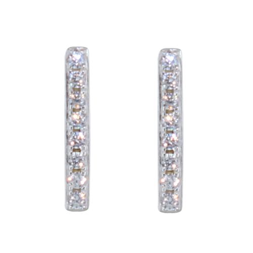 Boucles d'Oreilles Puces Rhodié Petite Barrette de Str - LES POULETTES BIJOUX - Modalova