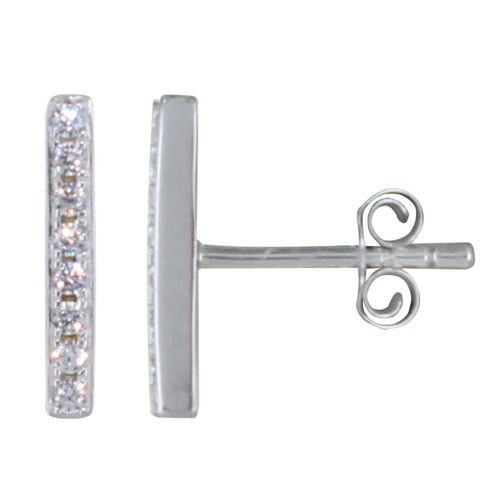 Boucles d'Oreilles Puces Rhodié Petite Barrette de Str - LES POULETTES BIJOUX - Modalova