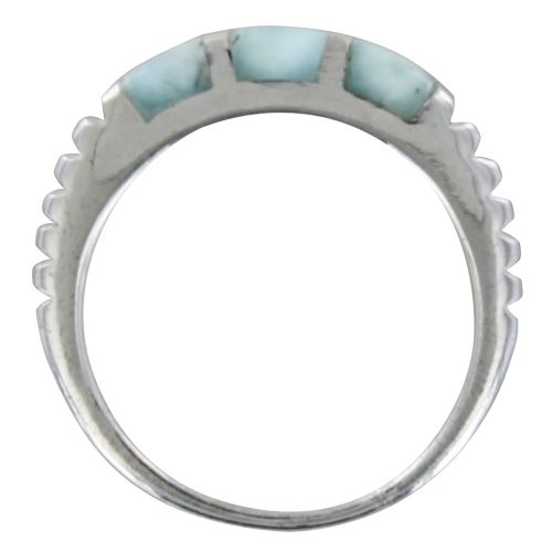 Bague Argent 925 Trois Carrés de Larimar - taille 56 - LES POULETTES BIJOUX - Modalova