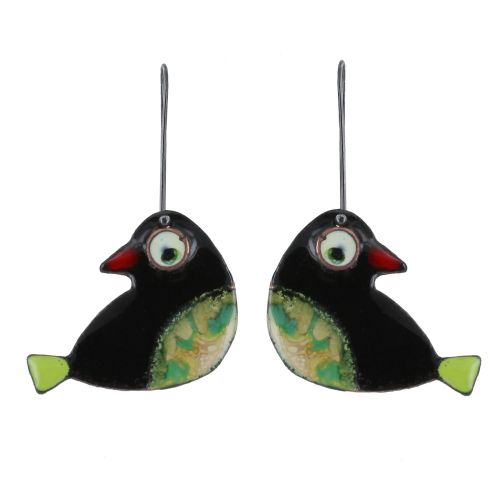 Boucles d'Oreilles Oiseaux émaillés - LES POULETTES BIJOUX - Modalova