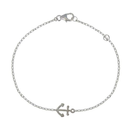Bracelet Rhodié Ancre - LES POULETTES BIJOUX - Modalova