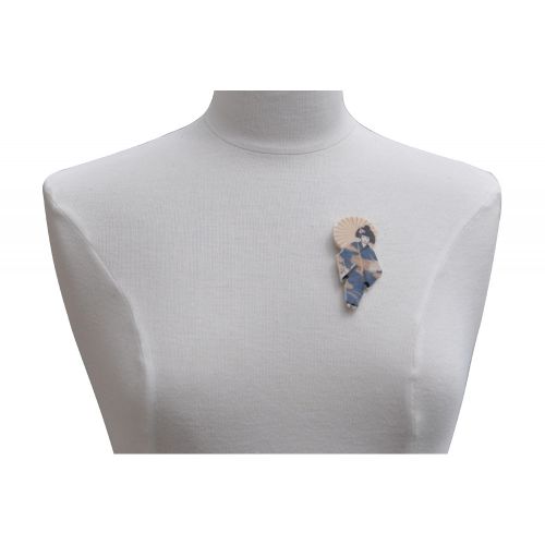 Broche Céramique Geisha et Ombrelle - LES POULETTES BIJOUX - Modalova