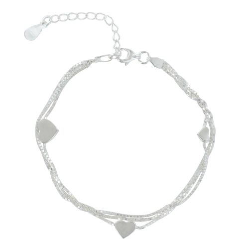 Bracelet 925 Trois Rangs et Coeurs - LES POULETTES BIJOUX - Modalova