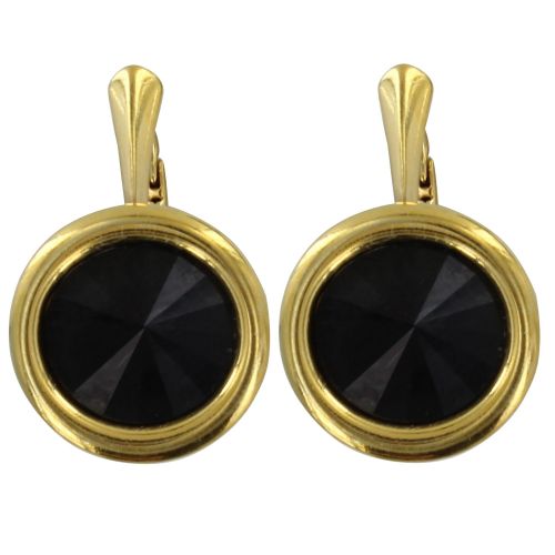 Boucles d'Oreilles Dormeuses Argent Doré avec des Cristaux Ro - LES POULETTES BIJOUX - Modalova