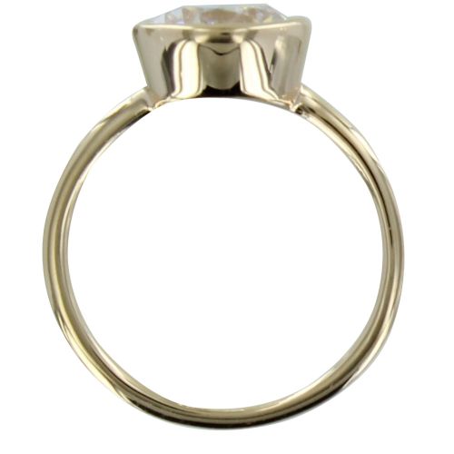 Bague Plaqué Solitaire Serti Clos - taille 50 - LES POULETTES BIJOUX - Modalova
